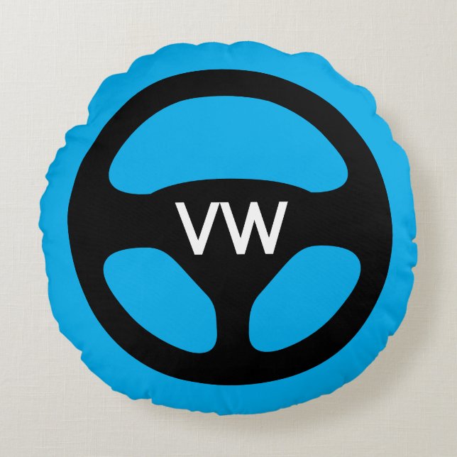 Coussins Ronds Round car steering wheel custom monogrammed (Devant)