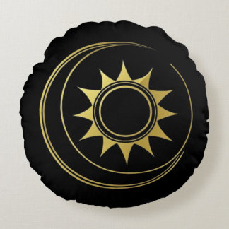 Coussins Ronds Round Pillow Gold Celestial Moon Sun Luxe Decor
