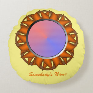 Coussins Ronds Ruban Orange Disk par Kenneth Yoncich