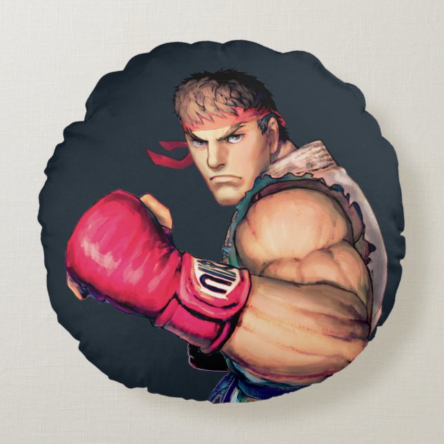 Coussins Ronds Ryu avec le poing augmenté (Devant)