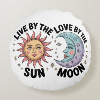 Coussins Ronds Sac à Tote Rétro "Vivre par le Soleil, Aimer par l