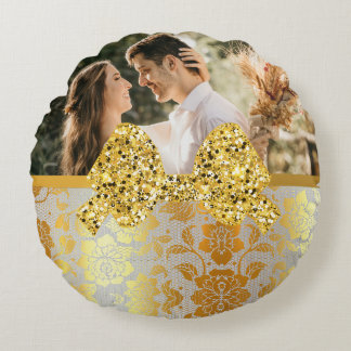 Coussins Ronds Sac fourre-tout photo Mariage d'or