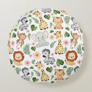 Coussins Ronds Safari Animaux - Cute safari bébé animaux