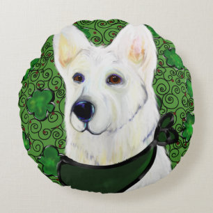 Coussins Ronds Saint-Patty Berger Blanc Allemand