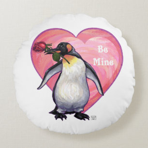 Coussins Ronds Saint-Valentin Penguin