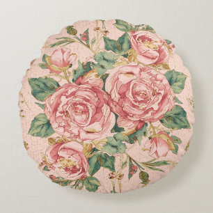 Coussins Ronds Saint-Valentin romantique avec de belles roses, ro