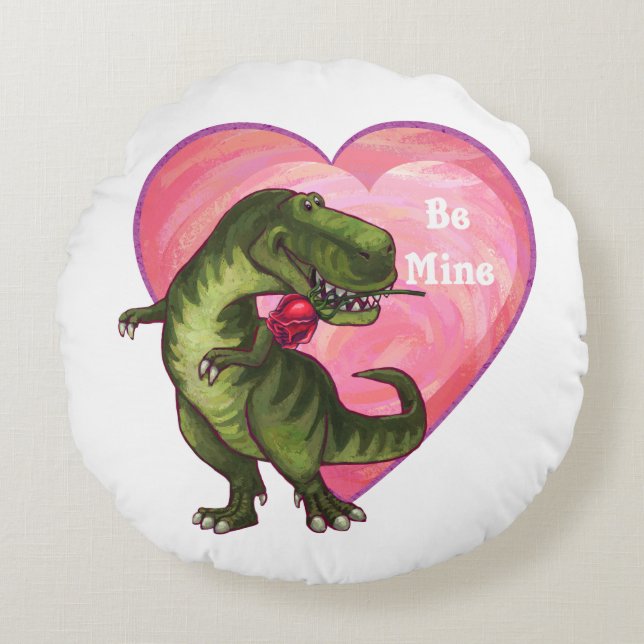 Coussins Ronds Saint Valentin Tyrannosaurus (Devant)