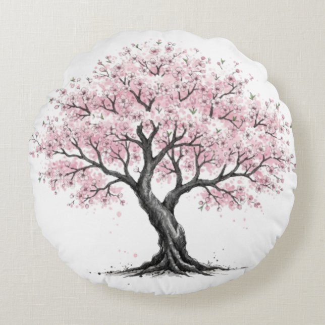 Coussins Ronds Sakura Tree (Devant)