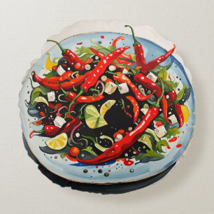 Coussins Ronds Salade de Poivrons Chauds 
