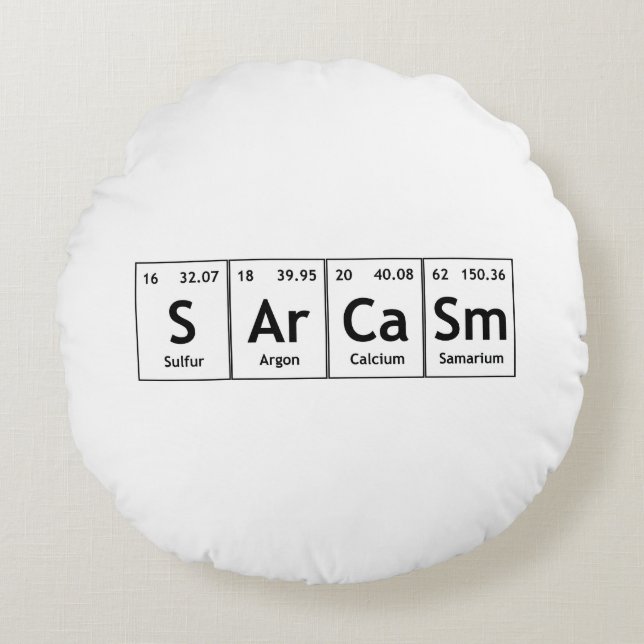 Coussins Ronds SArCaSm Éléments de table périodiques Chimie du mo (Devant)