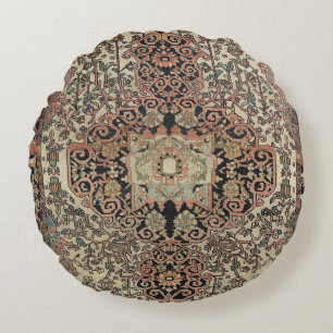 Coussins Ronds Sarouk rose beige perse 