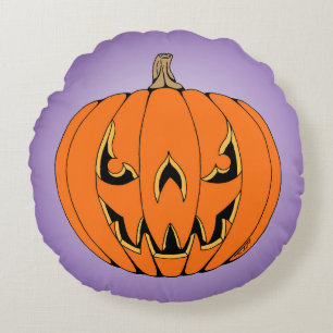 Coussins Ronds Scandale Jack-o'-Lantern Halloween Design