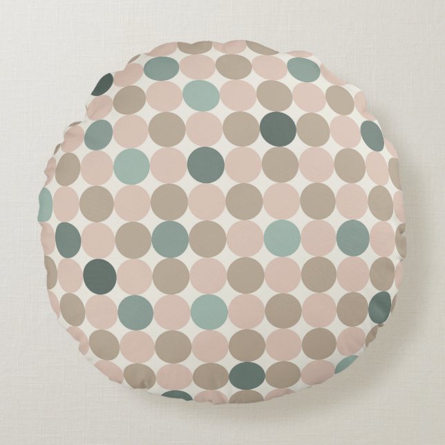 Coussins Ronds Scandinavian Circles Round Throw Pillow (Devant)
