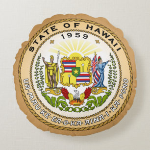 Coussins Ronds Sceau d'État d'Hawaï