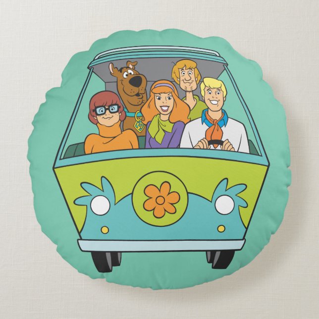 Coussins Ronds Scooby-Doo & Gang Mystery Machine (Devant)