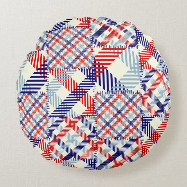 Coussins Ronds Seamless background pattern. Patchwork pattern of  (Devant)