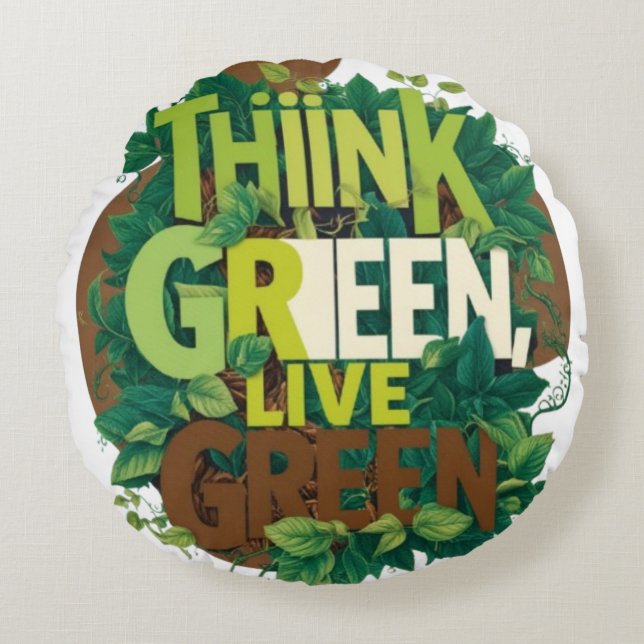 Coussins Ronds Sensibilisation de l'environnement (Devant)