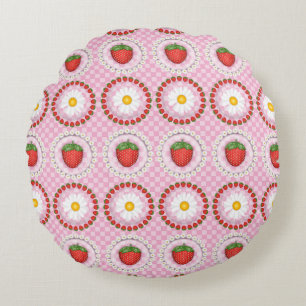 Coussins Ronds Sérénade aux fraises 