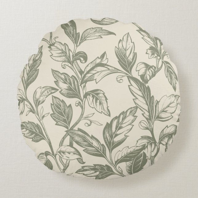 Coussins Ronds Serene Sage Green | Charme de la vigne rustique Co (Devant)