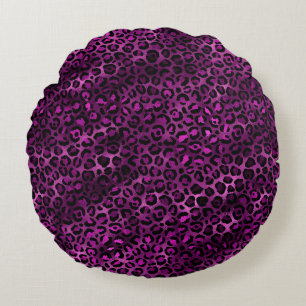 Coussins Ronds Série Purple and Gold Leopard Design 3