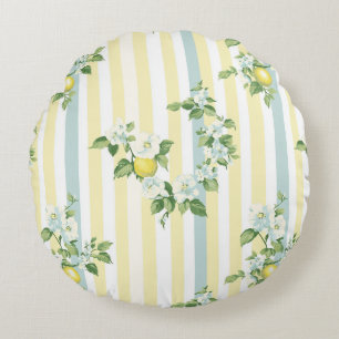 Coussins Ronds Shabby Chic Citron Série Florale Design #11