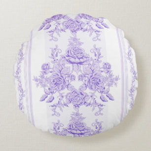 Coussins Ronds Shabby chic, lavender, toile, pattern, floral, Vic