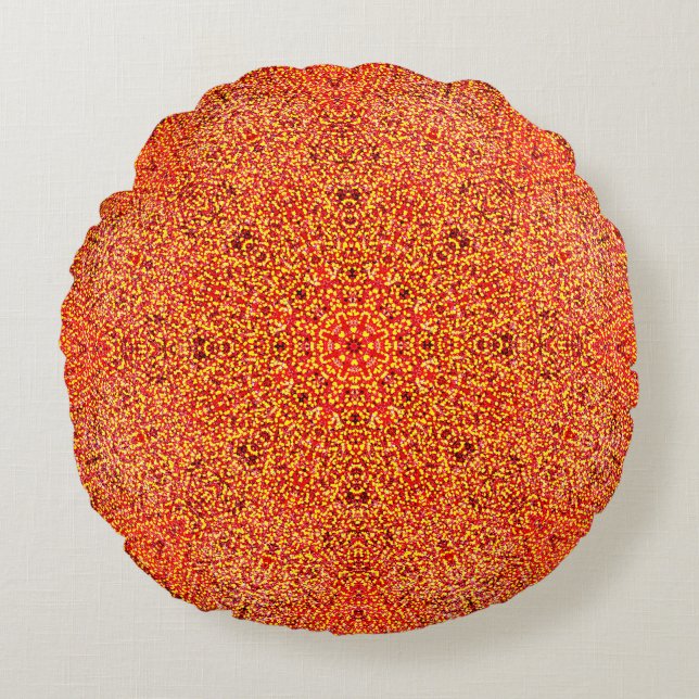 Coussins Ronds Shades of Orange Mandala (Devant)