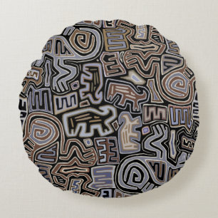 Coussins Ronds Shaman Peyote Serpent spirituels rituels