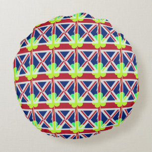 Coussins Ronds Shamrock du drapeau irlandais britannique Clover S