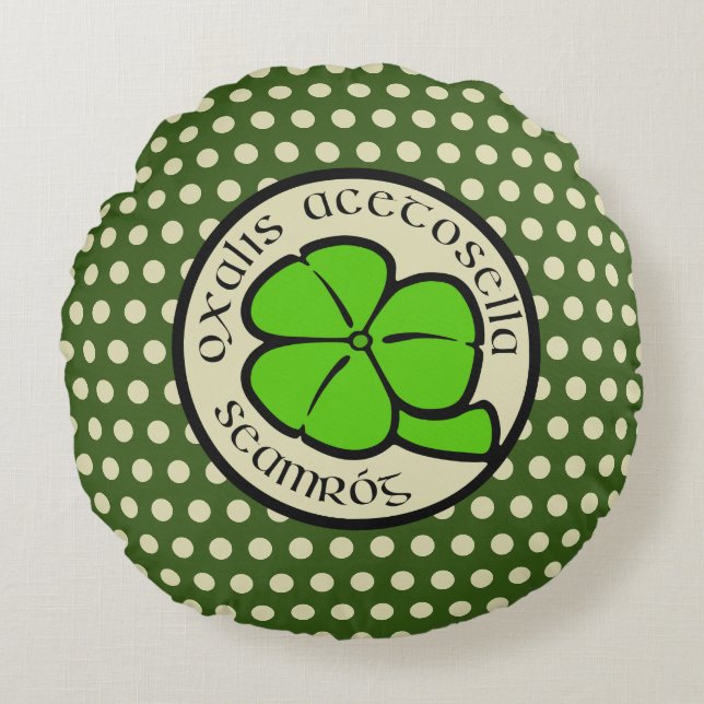 Coussins Ronds Shamrock vert Saint Patrick's Day Floral Art (Devant)