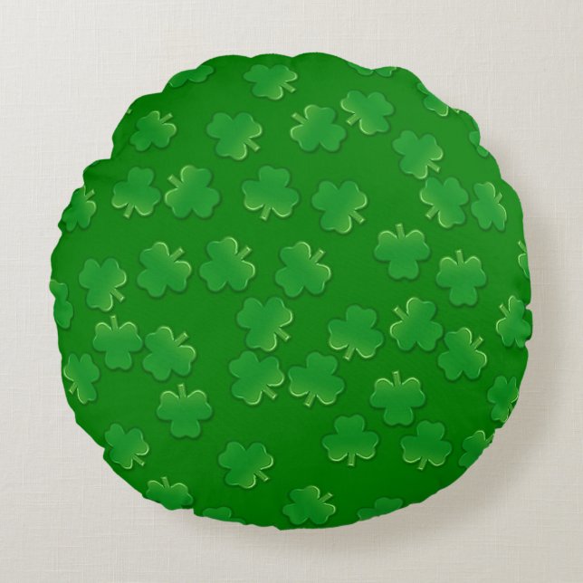 Coussins Ronds Shamrocks chatoyants (Devant)