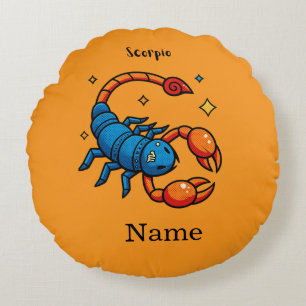 Coussins Ronds Signe du zodiaque Scorpion Horoscope Pop Art Migno