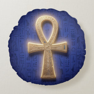 Coussins Ronds Signification du symbole de l'Ankh – Clé de la vie