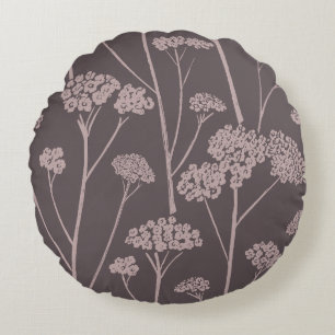 Coussins Ronds Silence de Prairie Cendre Profond Mauve Poussiéreu