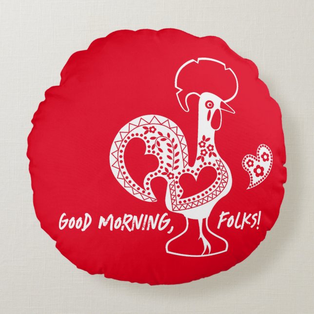 Coussins Ronds Silhouette Moderne Du Coq Portugais (Devant)