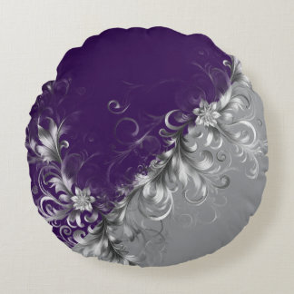 Coussins Ronds Silver Accents and Elegant Purple
