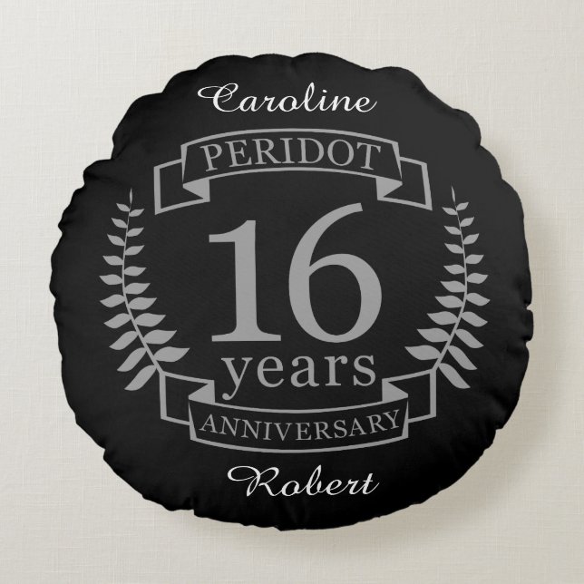 Coussins Ronds Silver Traditional wedding anniversary 16 ans (Devant)