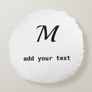 Coussins Ronds simple minimum ajouter votre texte monogramme phot