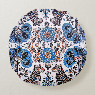 Coussins Ronds simple peinture madhubani