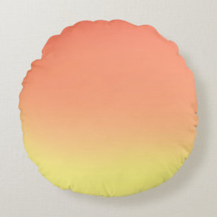 Coussins Ronds Simple Sunset Ombre Effet orange et jaune