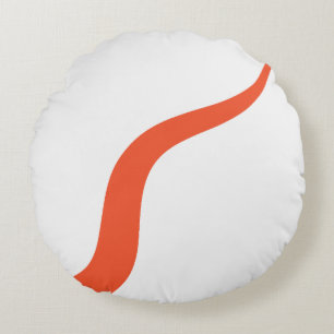 Coussins Ronds Simple Waves 3 - Orange et blanc