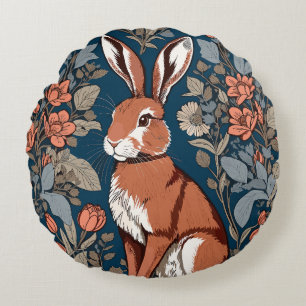 Coussins Ronds Sitting Hare William Morris Inspiré Floral