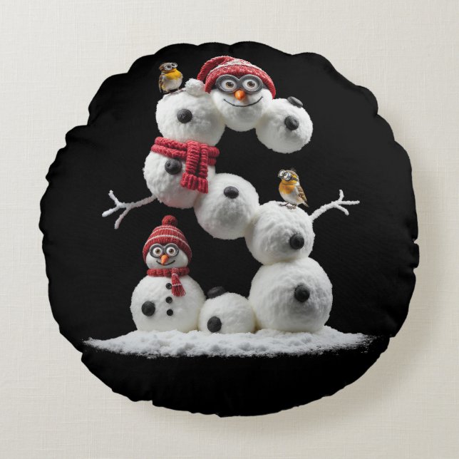 Coussins Ronds Snowman-minion en forme de S (Devant)