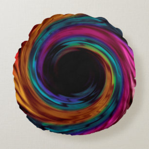 Coussins Ronds Soie ondulée satin multicolore rose violet bleu