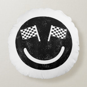 Coussins Ronds Sourire de course pour les courses de voitures de 