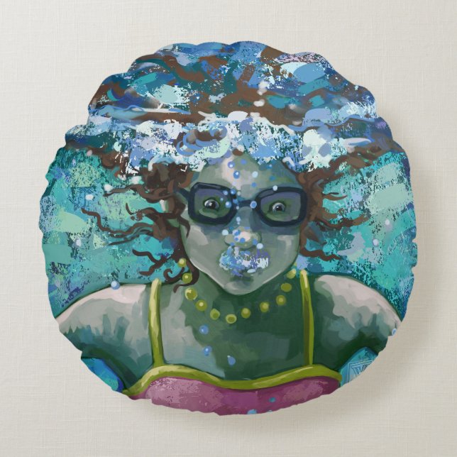 Coussins Ronds Sous le bain de l'eau (Devant)