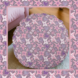 Coussins Ronds Soyez Unique En Motif Rose/Violet