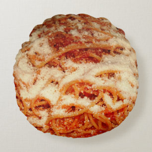 Coussins Ronds Spaghetti avec le carreau de parmesan