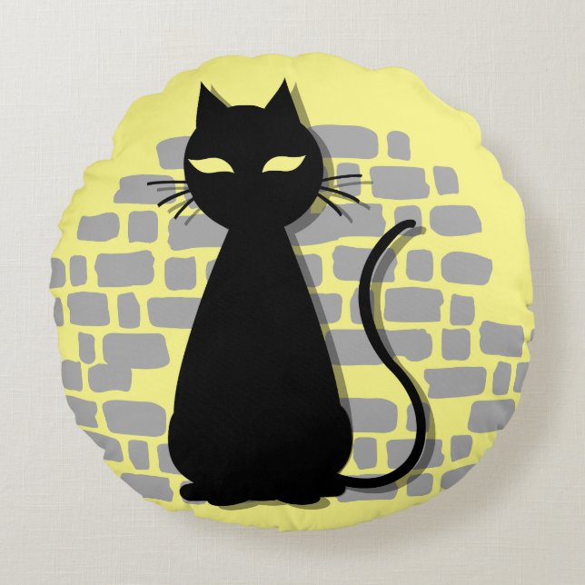 Coussins Ronds Spooky cat pillow (Devant)