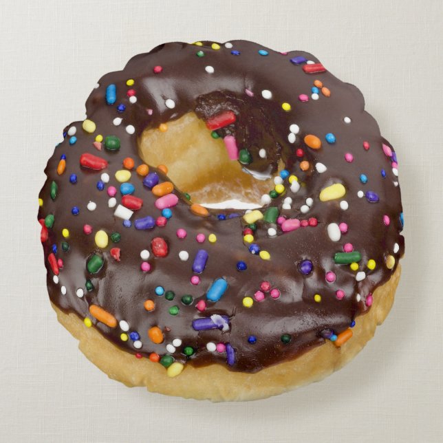 Coussins Ronds Sprinkings de chocolat Donuts Drôle Doughnut Look (Devant)